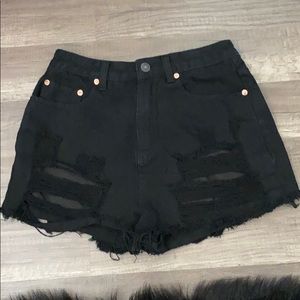 Black high wasted shorts